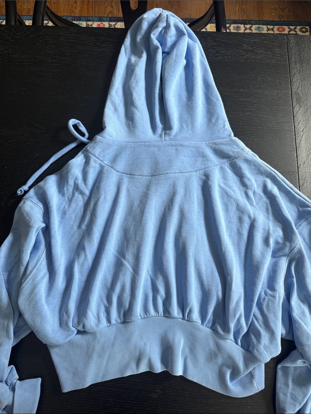 Free People Light Blue Cropped Zip Hoodie - Picture 6 of 7